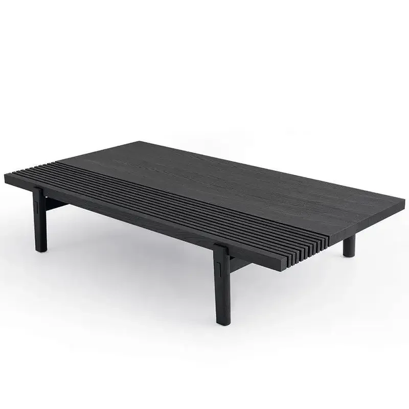 

Italian minimalist all-solid wood coffee table Nordic modern designer living room coffee table wabi-sabi square sofa short table