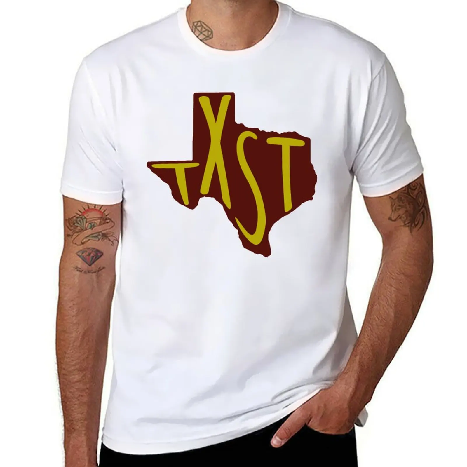 

Texas State Shape T-Shirt man t shirt heavy cotton mens graphic t shirts