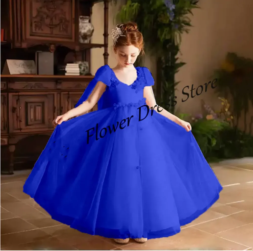 Vestido elegante de hada para niña, vestido de flores con rubor hecho a mano, vestido de princesa rosa con flores para niños, boda, cumpleaños, fiesta de comunión