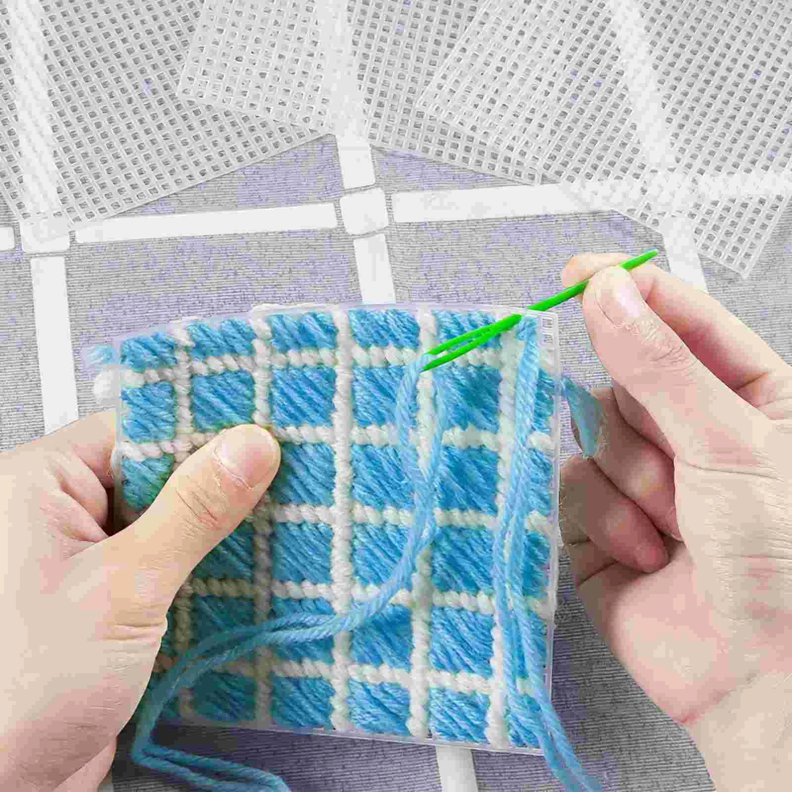 12 Pcs Laundry Bag Plastic Mesh Canvas Sheet Travel Cross Stitch Fabric Patterns