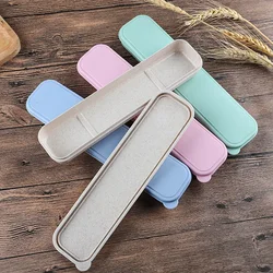 Portable Tableware Box Flip Cover Cutlery Case Environmental Spoon Storage Box Drop-resistant Household Supplies For Kid School