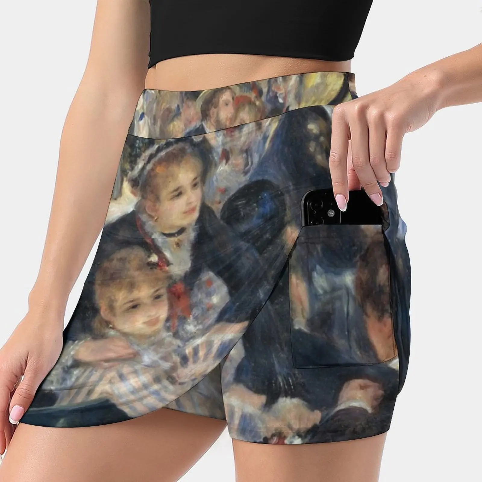 

Bal Du Moulin De La Galette Oil Painting By Auguste Renoir Women's skirt Sport Skort Skirt With Pocket Fashion Korean Style