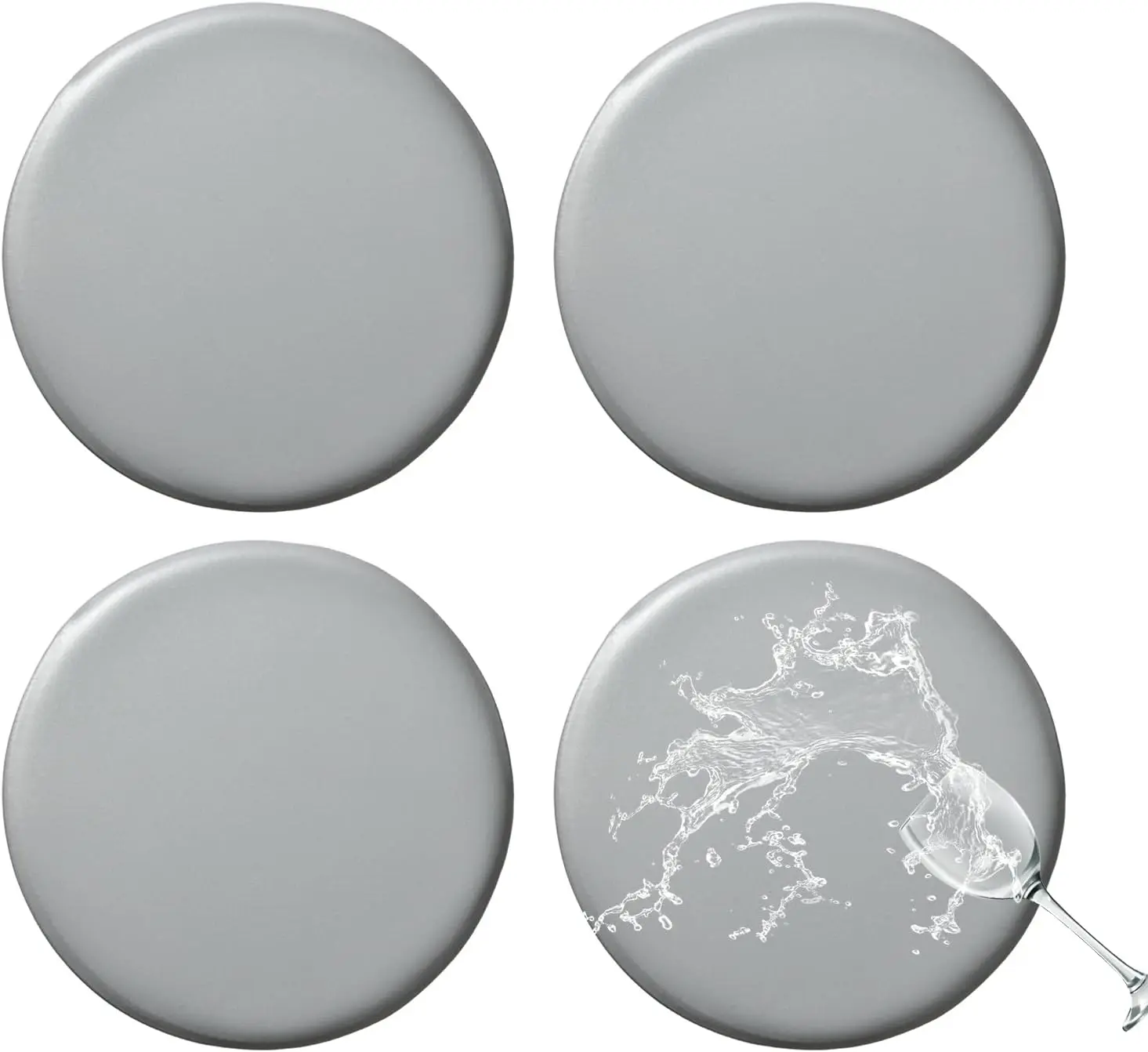 

Bar Stool Covers Round Set Of 4, Waterproof Pu Seat Covers With Elastic Bands, Chair Covers Washable Cushion Slipcover For