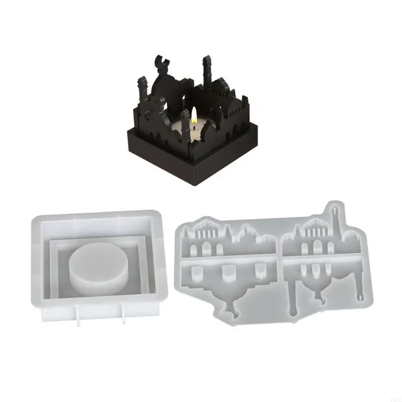 195C Multipurpose Silicone Mold Crafting Molds Houses Holders Mould