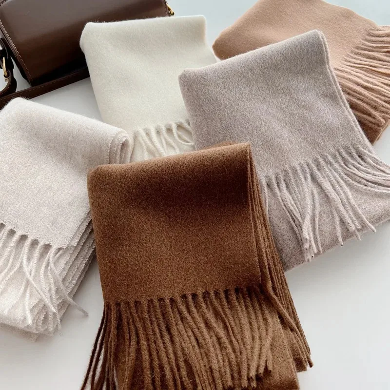 

High Quality Wool Wraps Female Male Solid Classic Muffler Women Man Scarves Autumn Winter Soft Warm Casual Couple Scarf