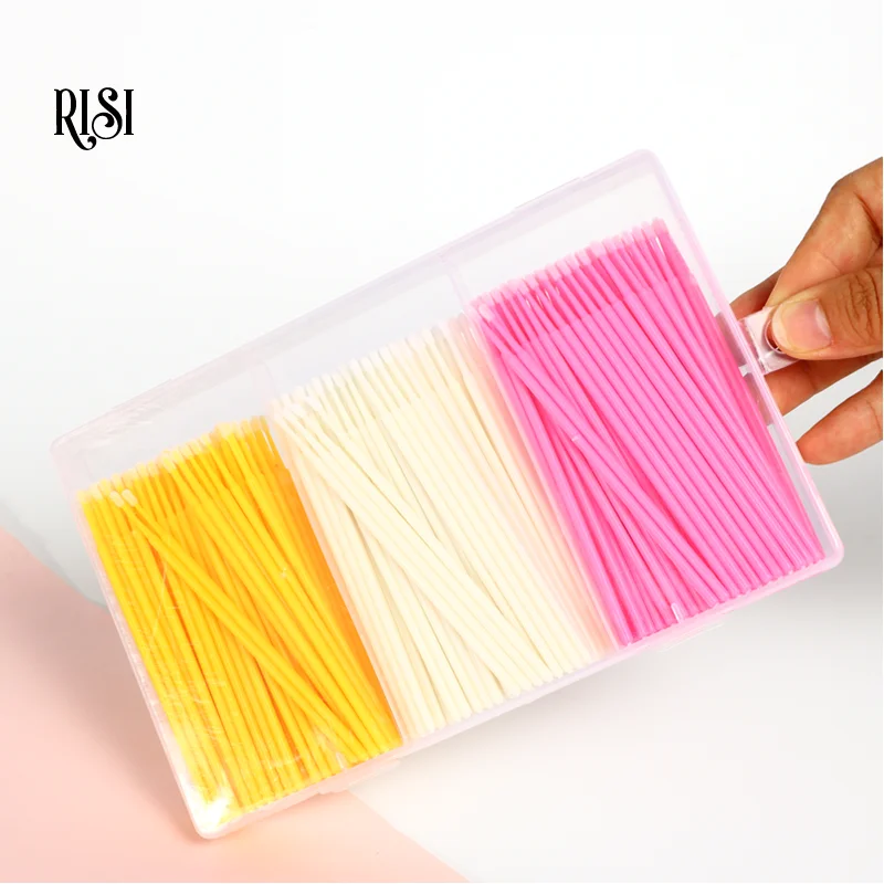 RISI New Micro Swabs Eyelash Disposable Eyelash Brushes Swab Microbrushes Eyelash Extension Tools Lash Applicators