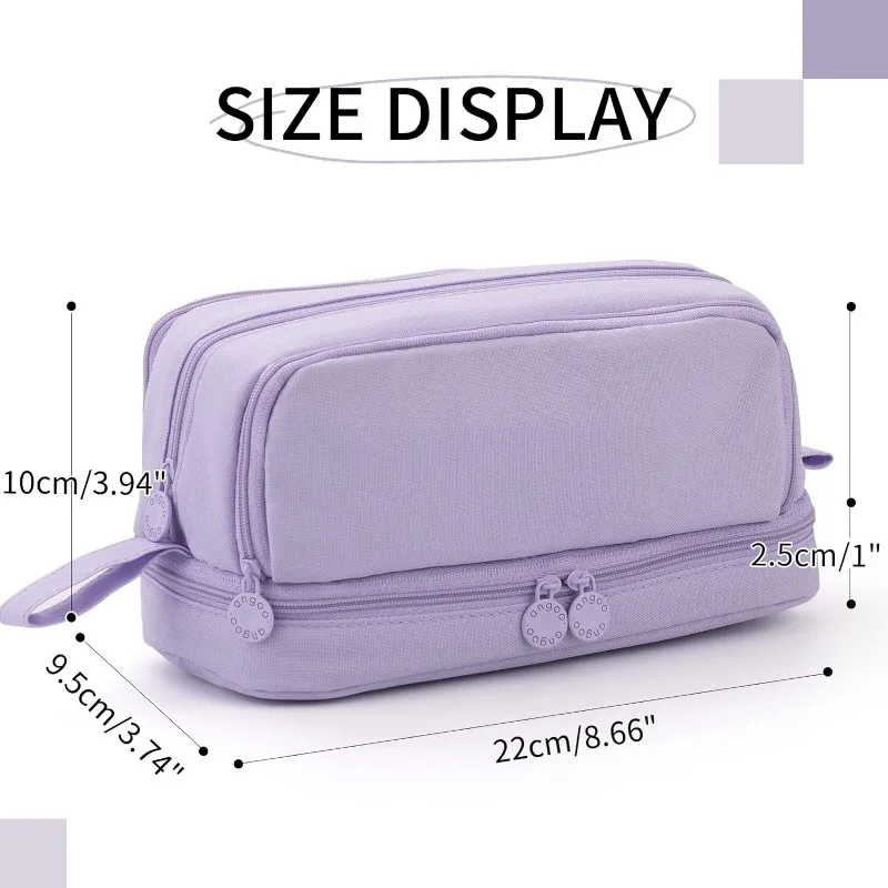 Imagem -05 - Kawaii Grande Capacidade Lápis Case Multi-slot Pencil Pouch Bolsa Estética Material Escolar Organizador para Meninas Papelaria Presente