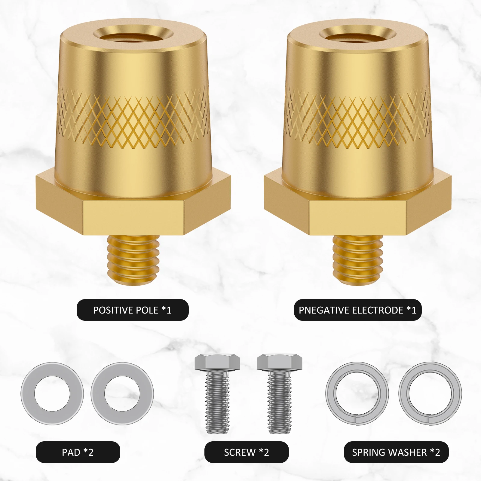 1Pair Car Battery Terminal Clamps M6 Thread Installation Battery Tone Post Adapter Kit Adjustable Conductive Caps Heavy Positive
