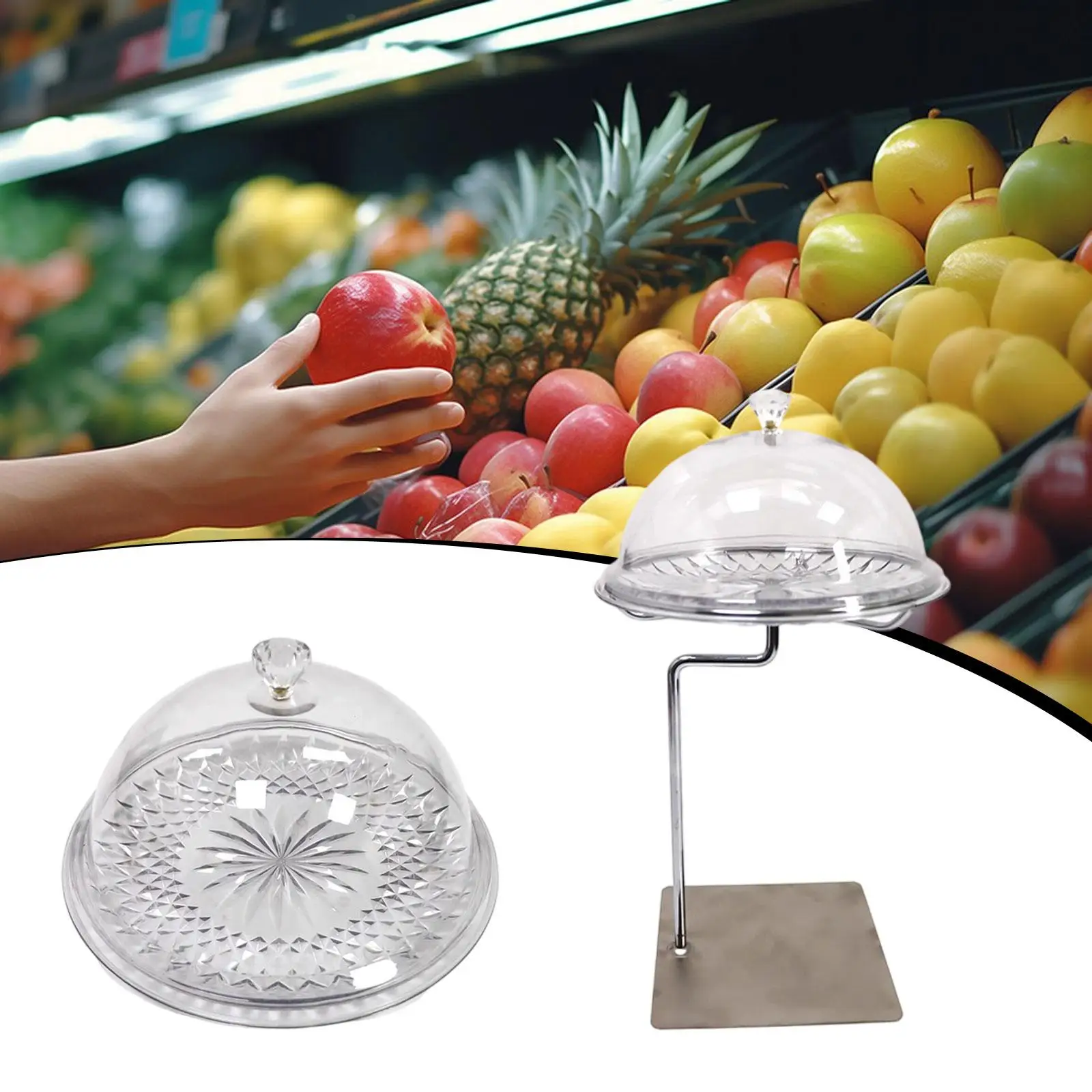 

Cake Plate with Cover Round Multipurpose Serving Platter Supermarket Tasting