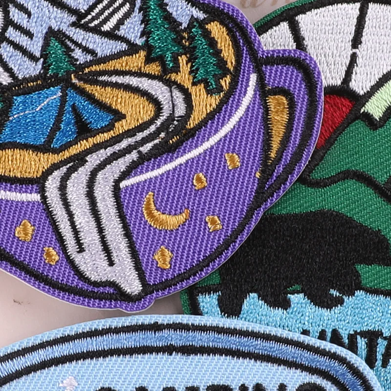 Outdoor Camping Series Patches For Clothing Iron-on Transfers For Jeans Applique Repair Hole Embroidery Patch DIY Swe Accesorios