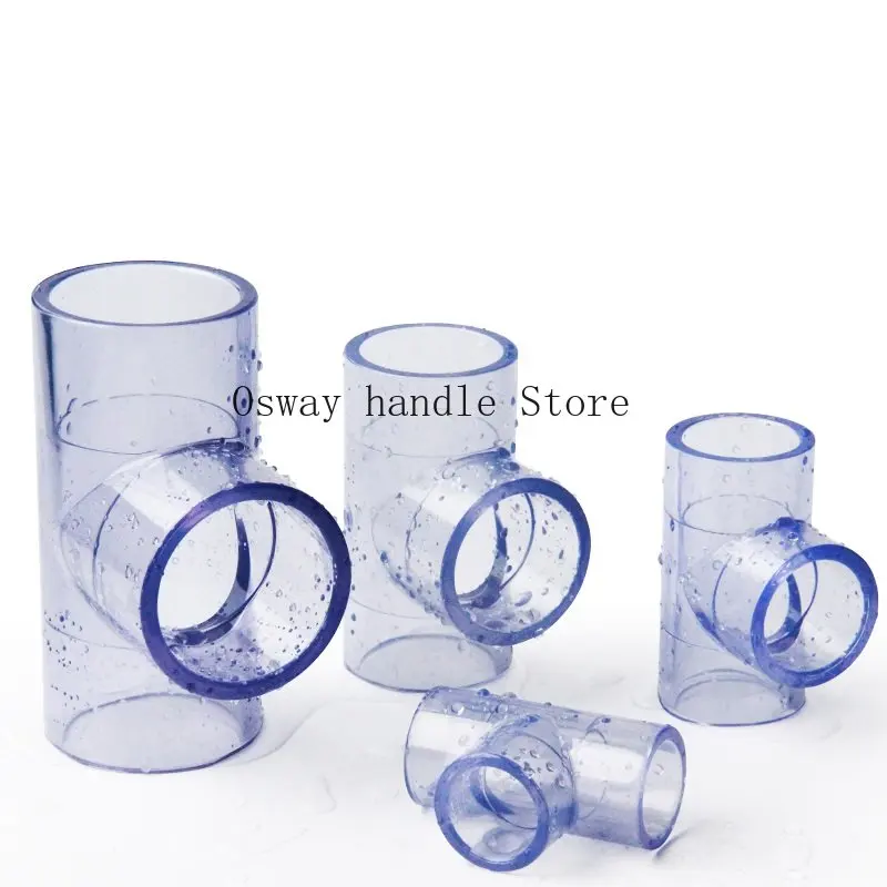 

1/2pcs Inner 20-50mm Transparent Tee Connector Aquarium Fish Tank Pipe Adapter Garden Irrigation UPVC Joint Water Pipe Fittings