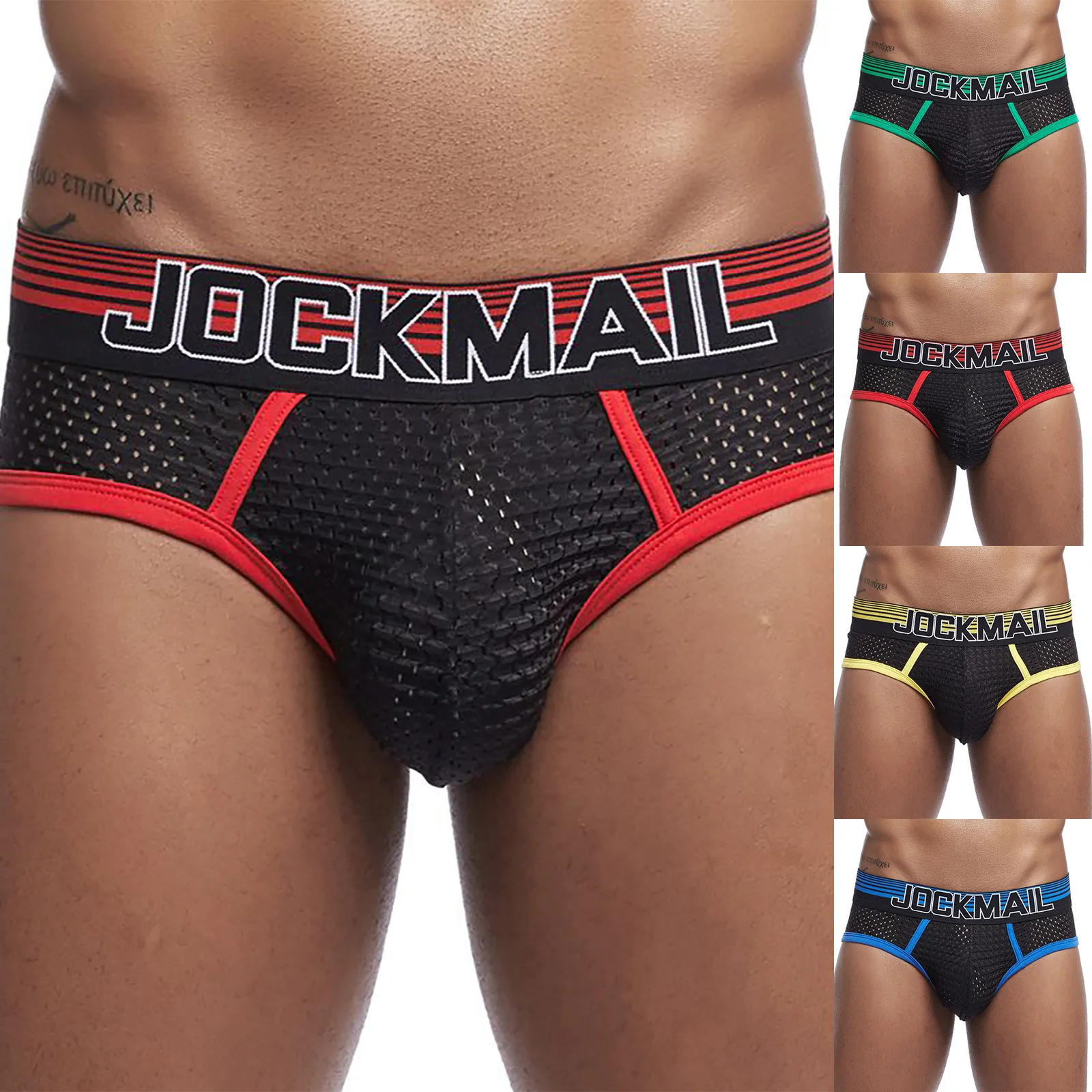 JOCKMAIL Men\'s Briefs Soft Male Panties Shorts Mesh Breathable Panties Man Underpants Male Sport Underwear Sleepwear