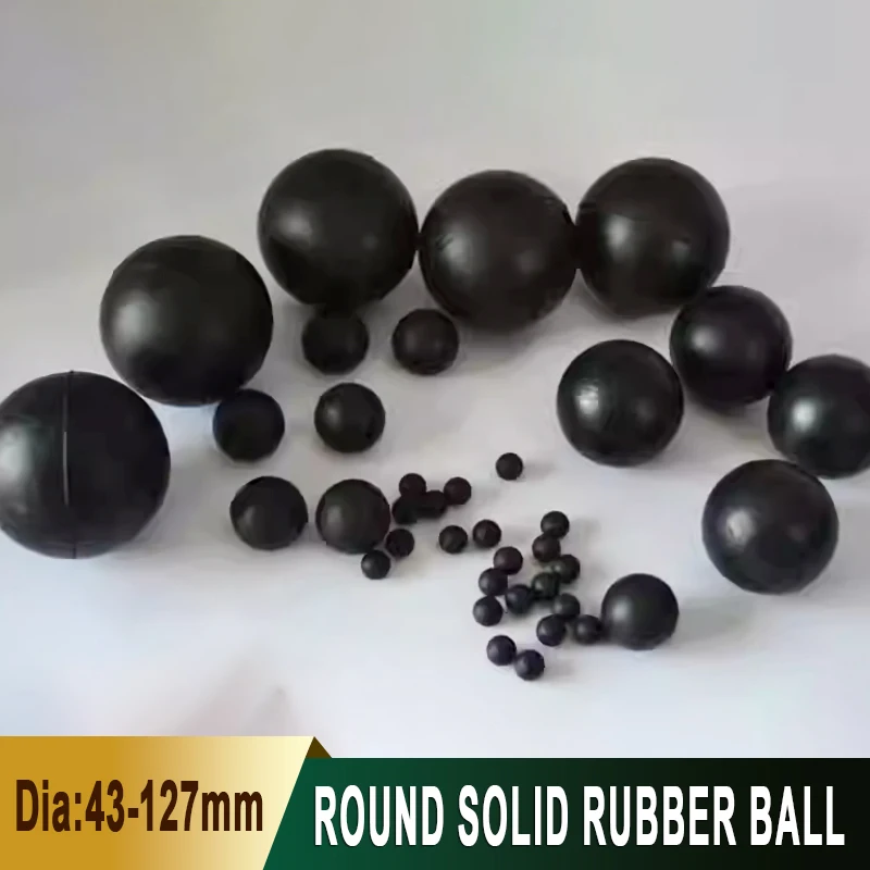 

1-5Pcs Round Solid Black Rubber Ball Vibrating Screen Cleaning Elastic Ball Diameter 43/45/48/50/53-127mm Industrial Rubber Ball