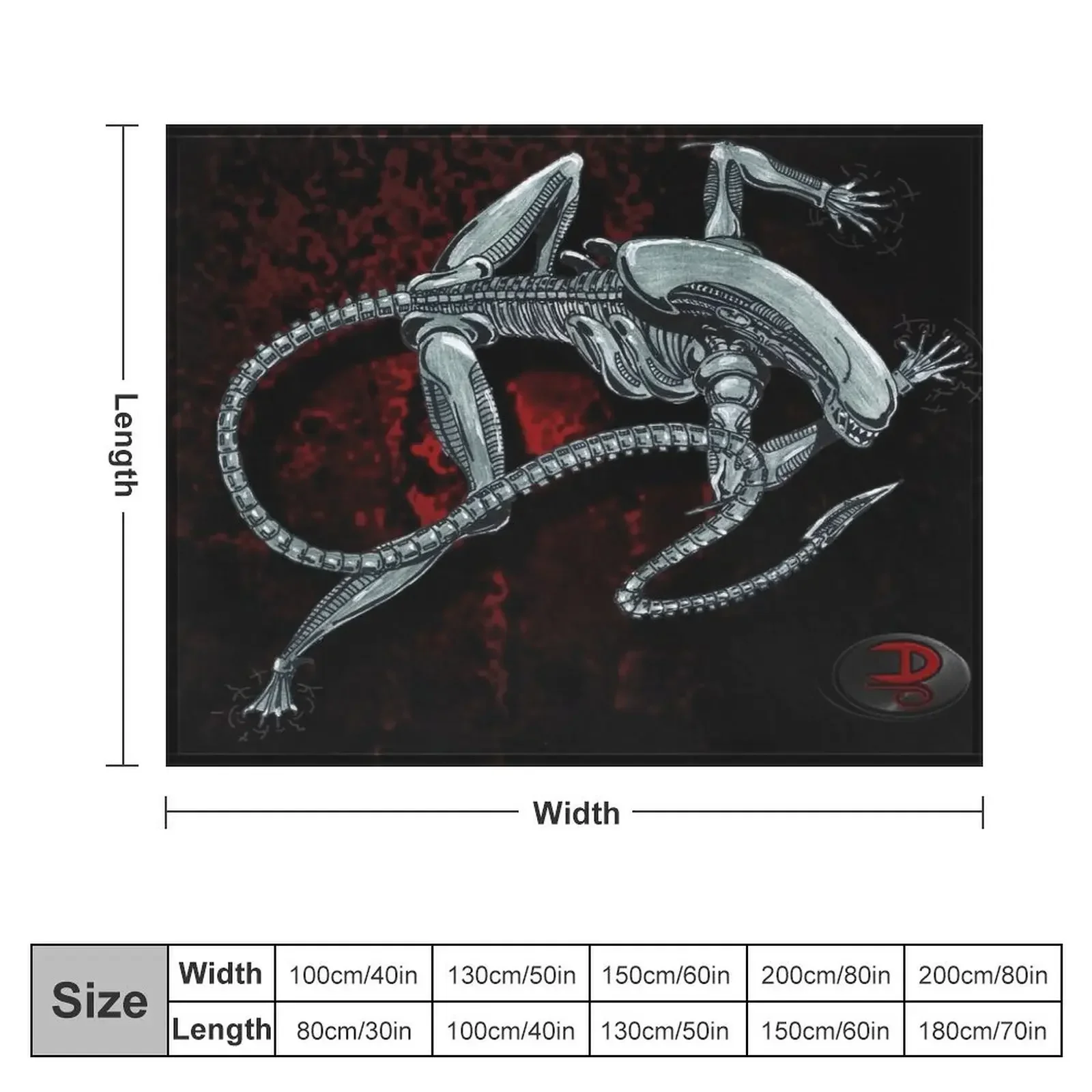 Xenomorph (DmNerdArtist) Throw Blanket valentine gift ideas Flannel Blankets