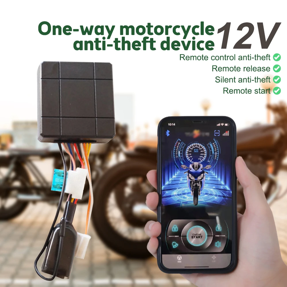 

Intelligent Control Motorcycle Alarm Remote Start Keyless Mobile APP Control System Electric Engine Lock Motorbike Alarm Siren