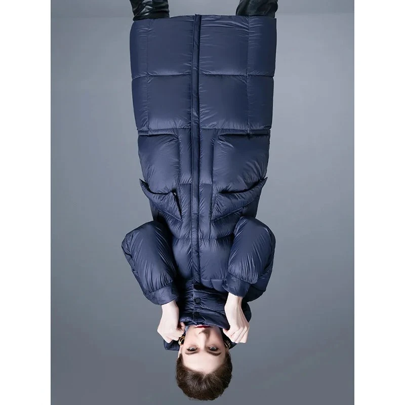 

Winter Warmth Womens 90% White Duck Down Puffer Jacket High Quality Mid-Length Waist-Defining Slim Hooded Down Jacket Trend Soft