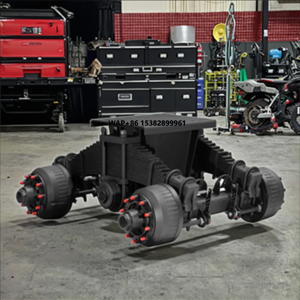 Assale Sospensione Tandem Per Rimorchio Camion 32T 28T 24T Con Freno A Disco E Tamburo, Sospensione Bogie Con Assali-image