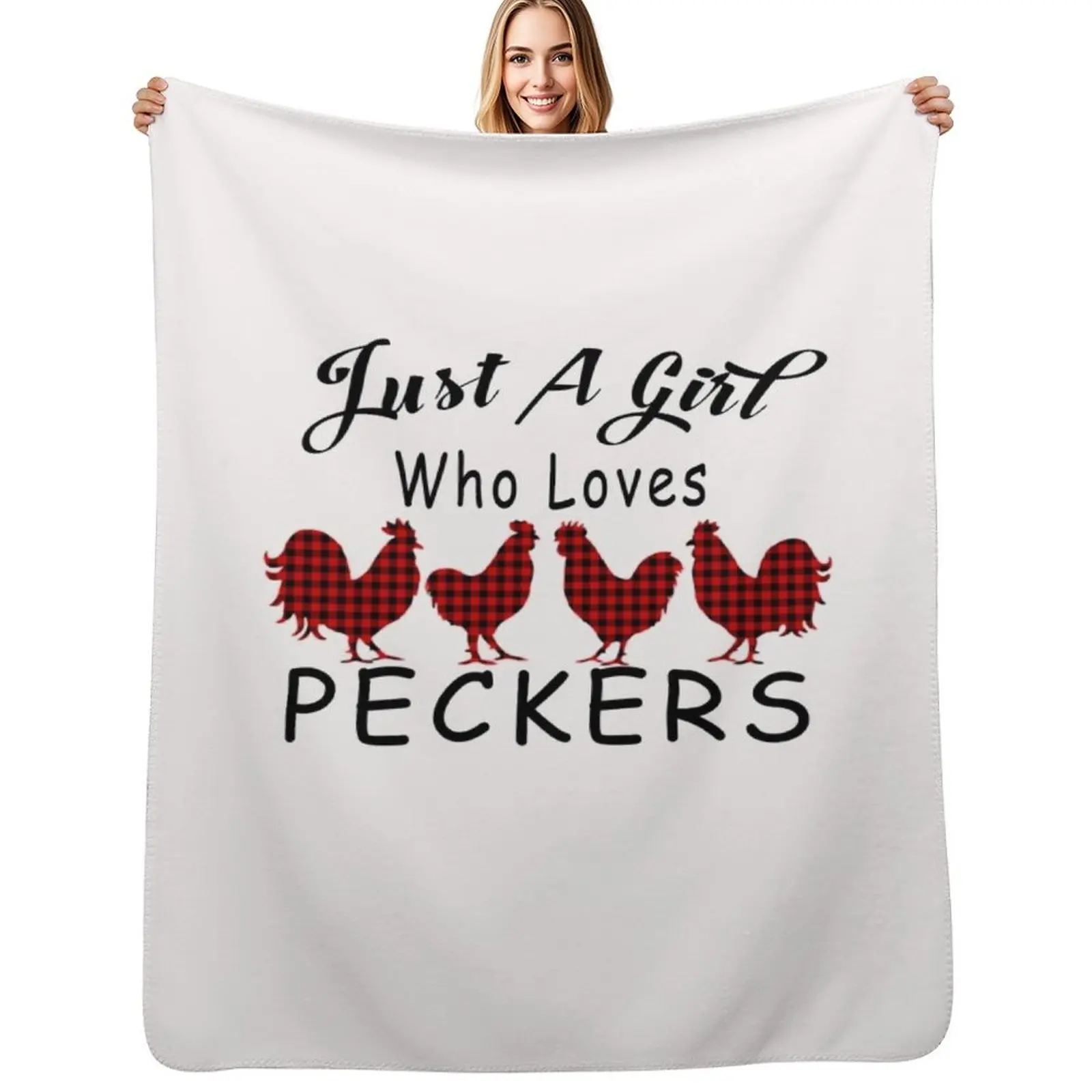 

Just A Girl Who Loves Peckers Chicken Gift For Peckers Lovers Throw Blanket Blankets For Baby Soft Beds Hairys Blankets
