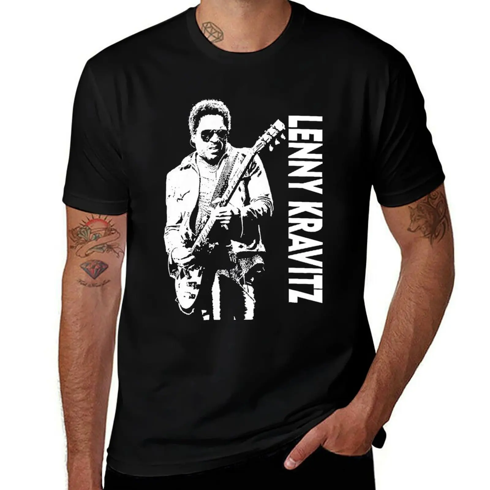 

Lenny Kravitz Guitar Music Legend Essential T-Shirt t shirts for man slim fit cotton tshirt 100% funny t shirts man T-Shirt
