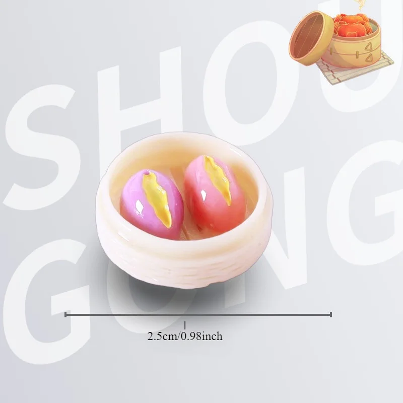 Mini giocattoli cinesi per la colazione, gnocchi in miniatura Dim Sum, giochi di imitazione, set di cibo per accessori da cucina per alimenti in resina per casa delle bambole