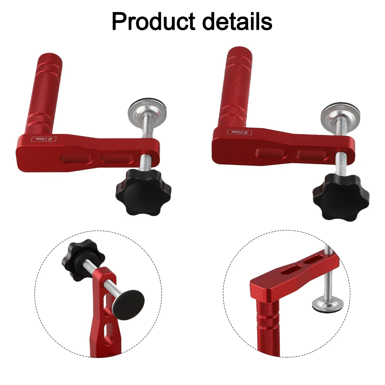 2pcs Dog Hole Clamp Quick Acting Hold Down Clamp Woodworking Benchtop Bench Dog Clamp 19mm 20mm Woodworking Desktop Fixed Clip