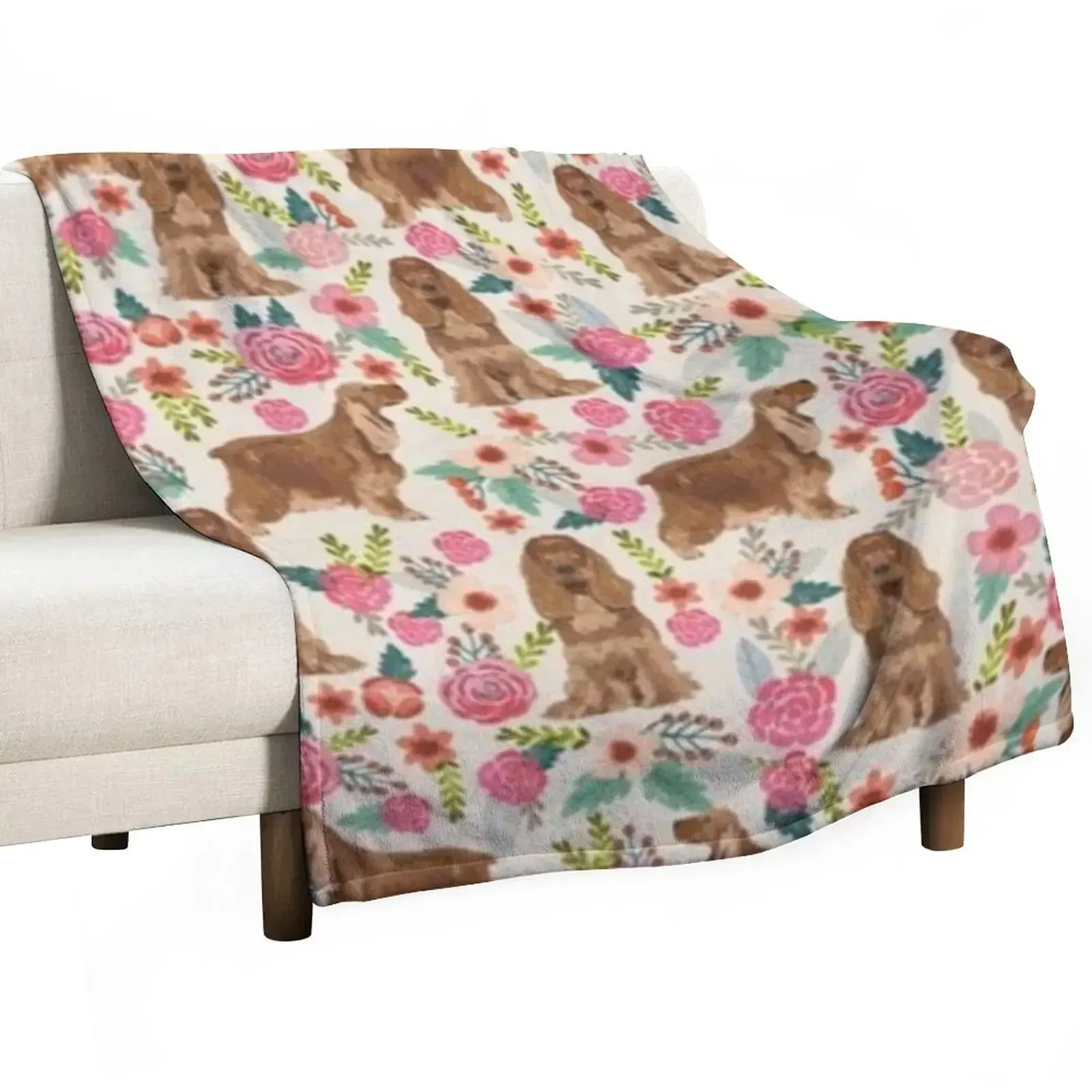 

New COCKER SPANIEL Throw Blanket Beach Retros Bed linens Blankets