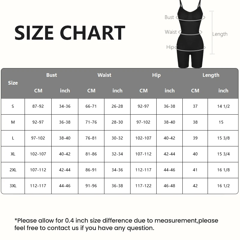 Shapewear Bodysuit Tummy Control Shaper for Women Seamless Butt Lifter Thigh Slimmer Body Shaper V Neck Camisole Tank Top Skinny