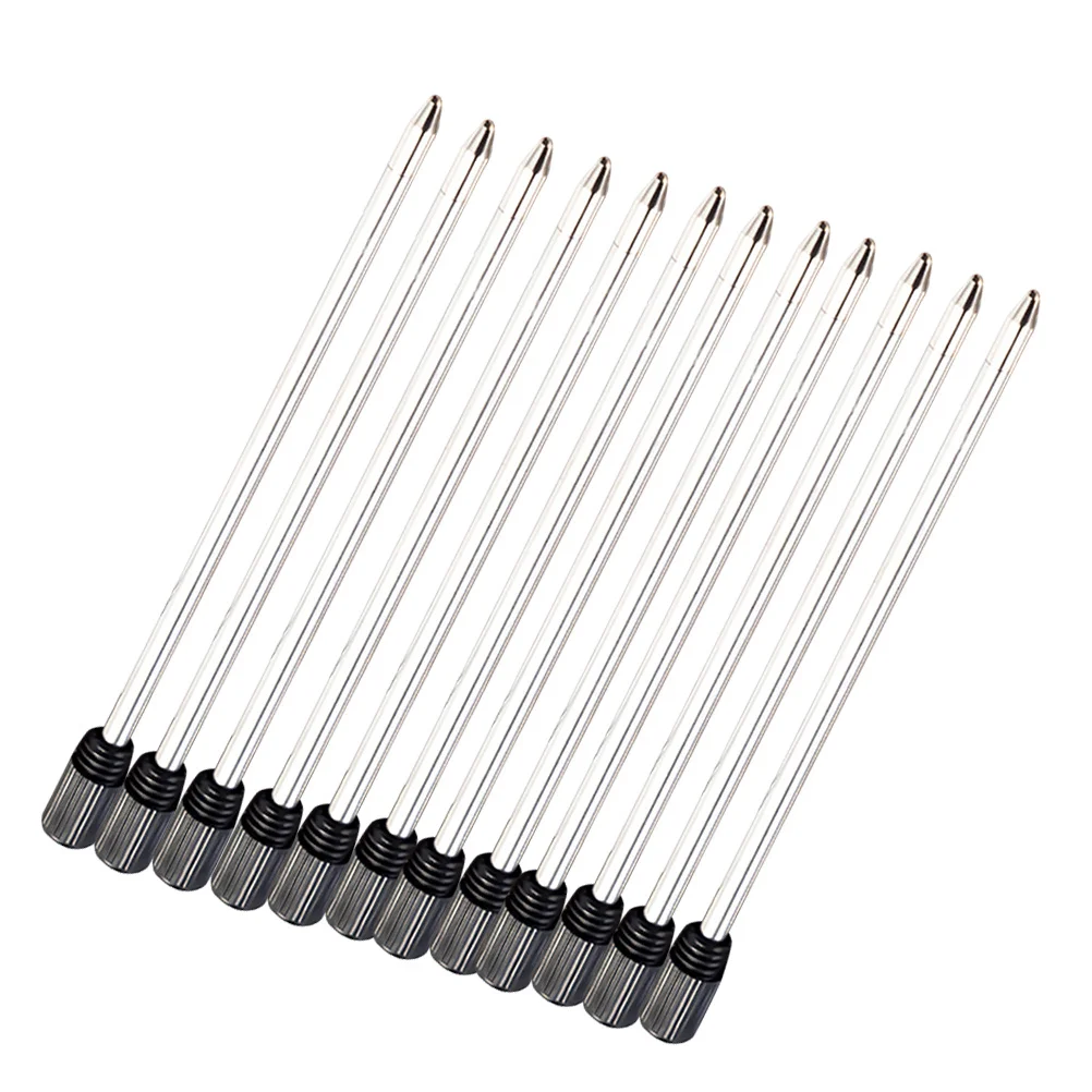 

12Pcs Pen Refills Ballpoint Metal Black Ink Standard Smooth Flow Writing Refill Compatible with Cross and Other Pens