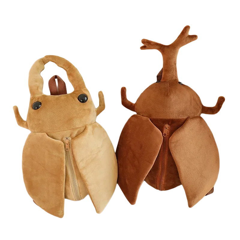 45x25x15cm drôle insecte sac à dos en peluche Simulation licorne coccinelle Allomyrina Dichotoma Animal sauvage Double sac à bandoulière cadeau