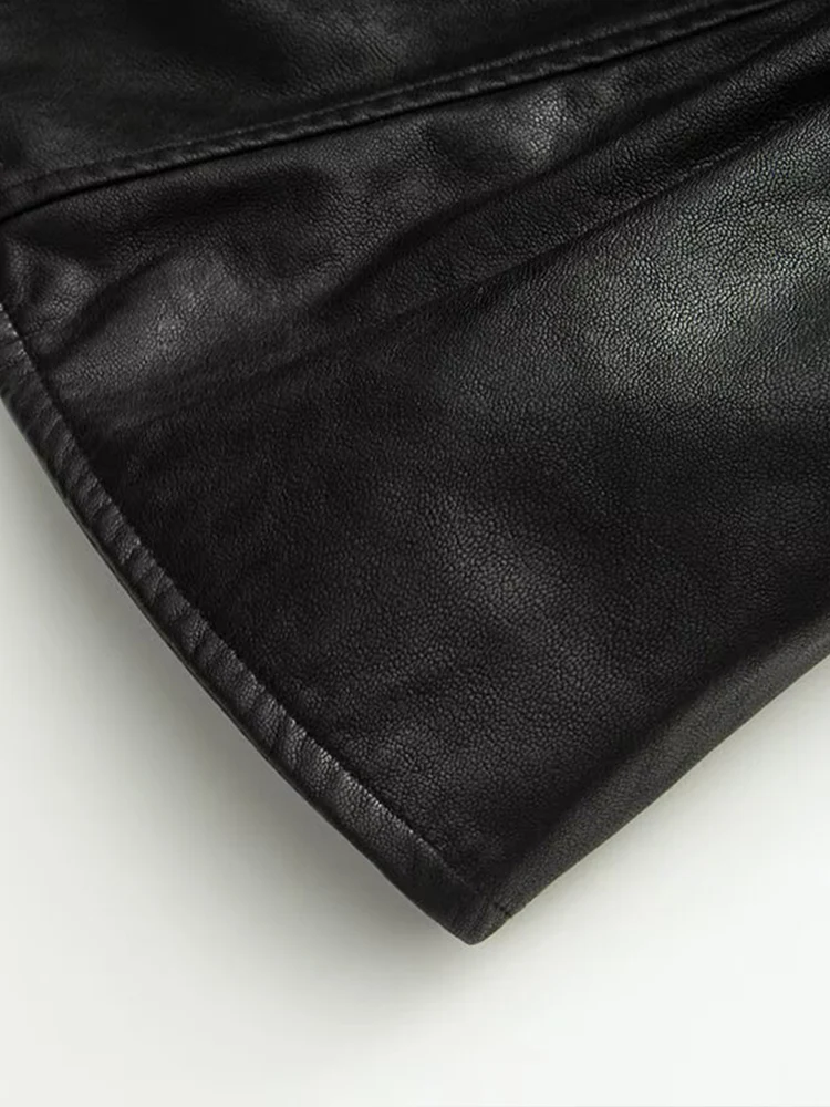 ملابس نسائية خريفية جديدة على الطراز الأوروبي والأمريكي سترة جلدية عصرية فرنسية راقية فضفاضة ضيقة