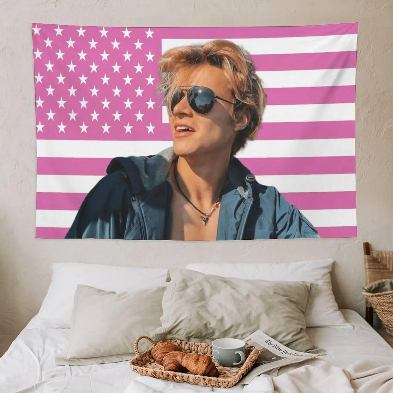 Rudy Pankowski Maybank's Pink American Tapestry Wall Flag JJ Outer Banks Meme Home Decor Funny Ideal for Man Cave Room for Guys