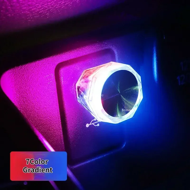 Car Mini USB LED Ambient Light Decorative Atmosphere Lamps for Interior Environment Auto PC Computer Portable Light Plug Play