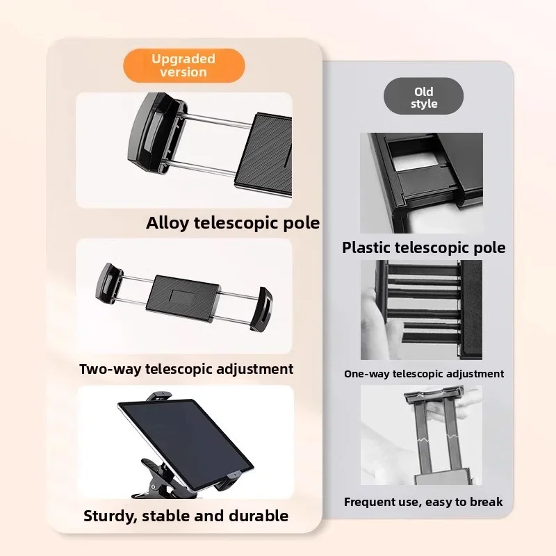 مشبك حامل للهاتف/الكمبيوتر اللوحي معدني عالمي، مناسب لسطح المكتب/الطاولة/الحامل الفني، مناسب للبث المباشر ومكالمات الفيديو