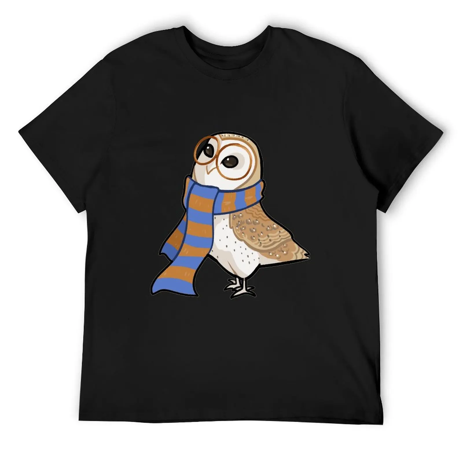 Smart Barn Owl with Scarf T-Shirt basketball graphic tees shirts graphic tee vintage anime shirt mens clothing