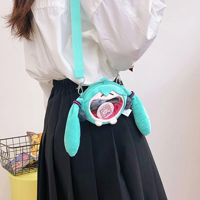 Hatsune Miku Coin Purse Cute Earphone Bag Plush Doll Itabag Crossbody Keychain Pendant - view 4