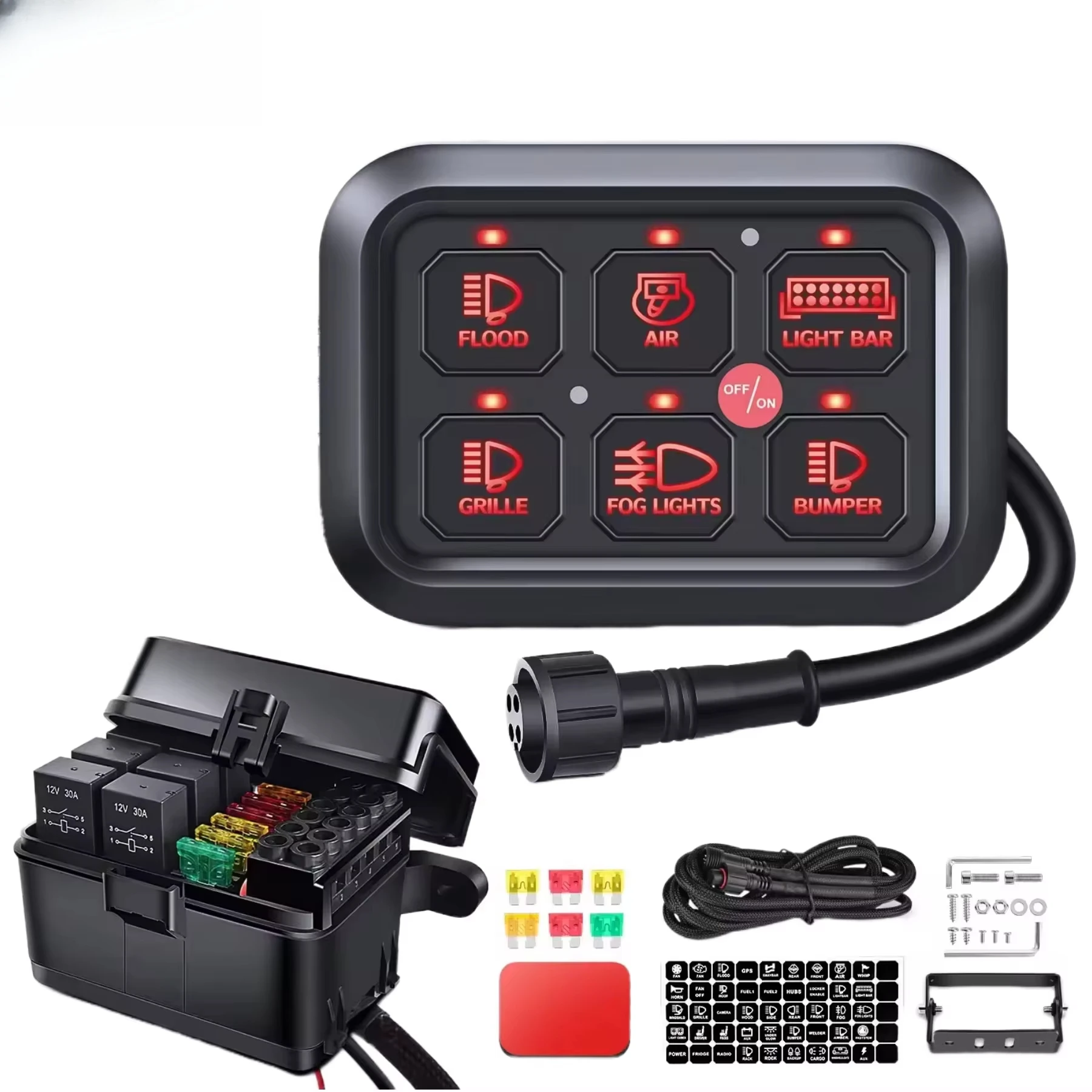 

Комплект сенсорной панели управления RGB-подсветкой для автомобилей, морской техники, внедорожников, UTV, с переключателями типа Rocker Arm