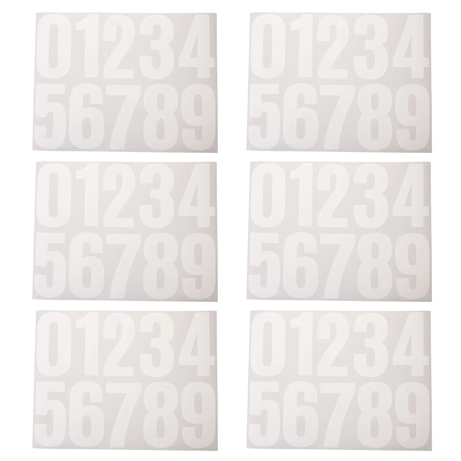 

6 Sheets 4 Inch Digital Stickers Numbers White Large Address Mailbox Trash Can Bins Dustbin Adhesive Waterproof Self Adhesive