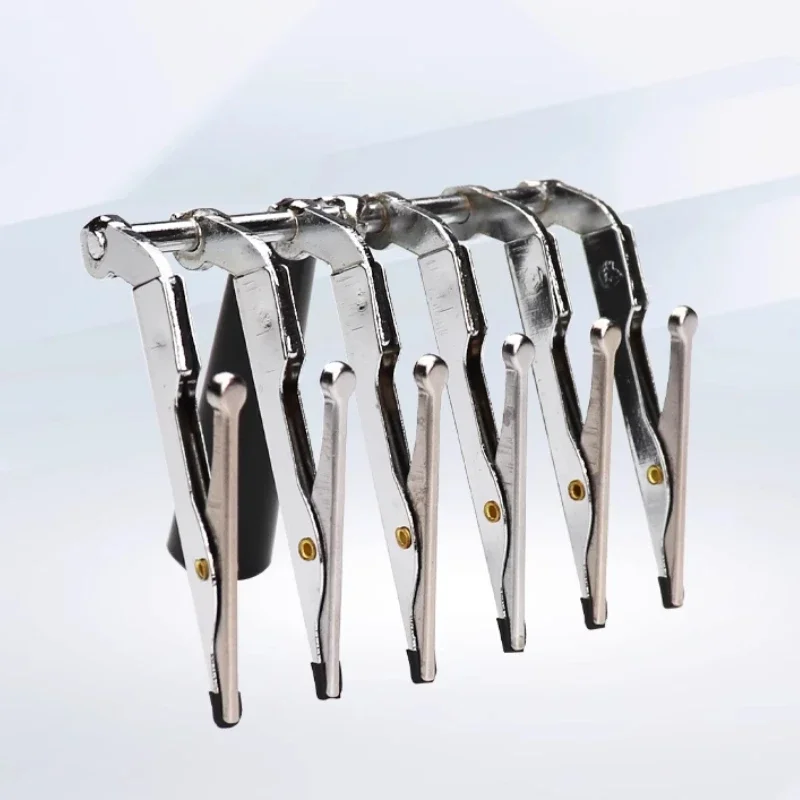 Dental Temporary Veneer Porcelain False Teeth Clip Brush Glazing Six Tooth Clamp Single Crown Veneer Denture Material Tools