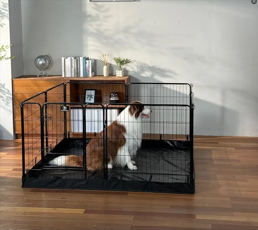 

Dog Playpen Plus Storage Bag, 32" H 8 Panels Puppy Pen with Square Bottom, Hea y Duty Dog Fence for Puppies/Small Dogs