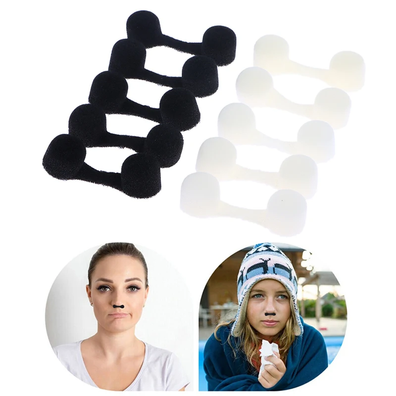 10PCS Anti-pollution Tanning Nasal Plug Spray Nose Filters Sponge Black/White Invisible Nasal Mask Dust Haze Disposable