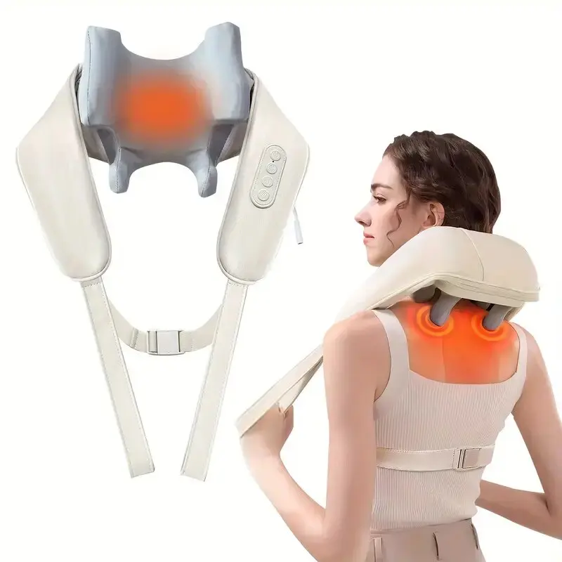 Neck and Shoulder Massage Shawl Heating Kneading 6D Massage Head Deep Massage and Muscle Relaxation Adjustable Wearable Massager image 5