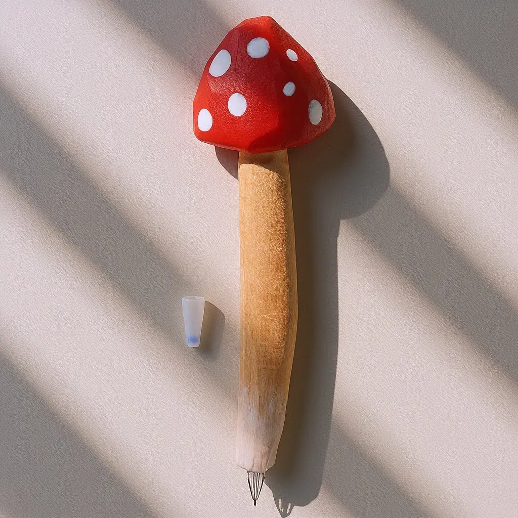 

Креативная ручка-грибок ручной работы из дерева для заметок, школьные канцелярские принадлежности, забавные ручки