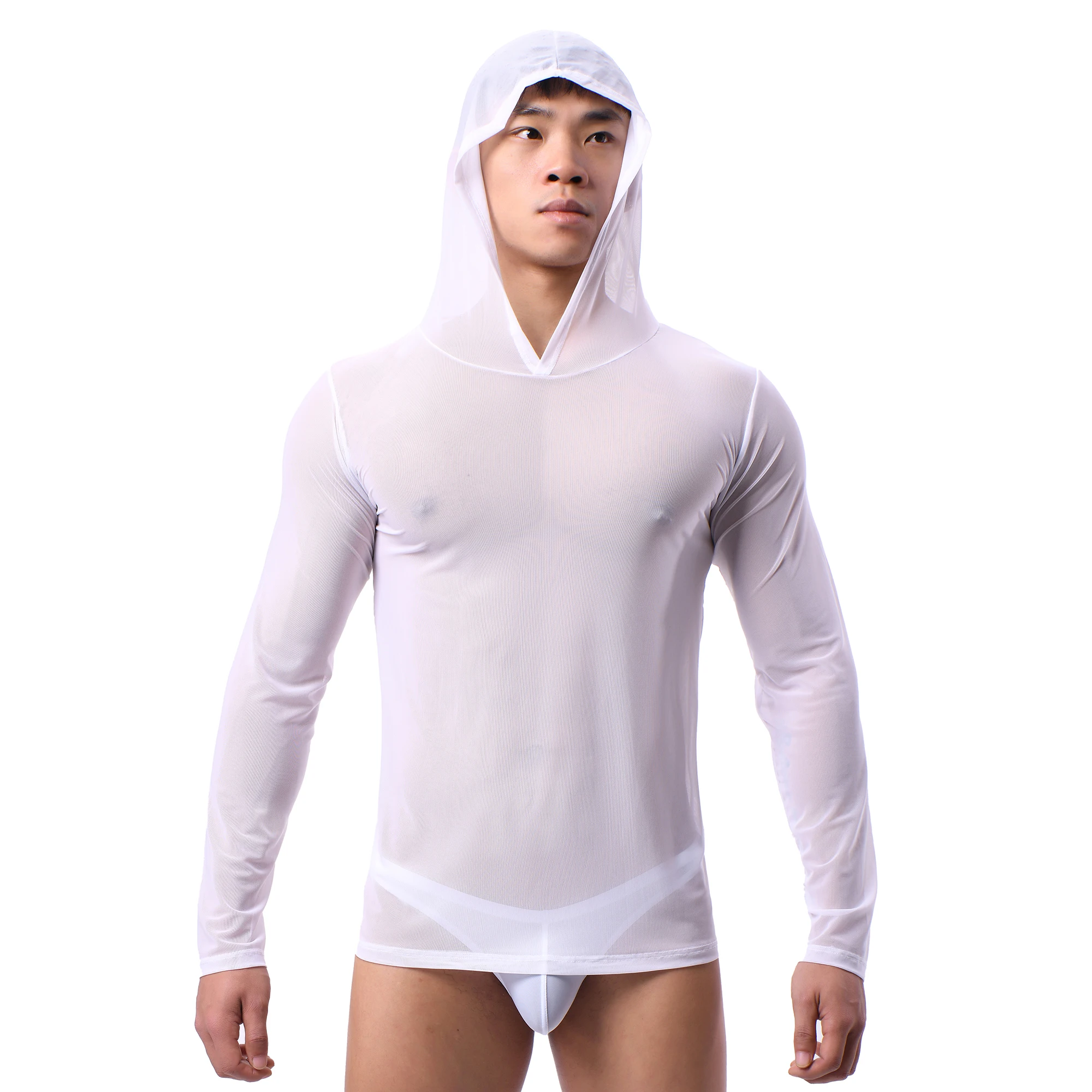 Ultra Thin Perspective Men's T-shirt Vest Loose Casual Home Underwear Pajamas Mesh Breathable Gym Sports Tank Tops Undershirts