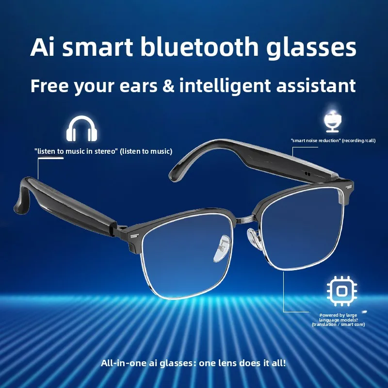 نظارات AI الذكية، ملاحظات اجتماع ترجمة بلوتوث، ملابس خفيفة الوزن، تصميم أنيق، عمر بطارية ممتد، القيادة الآمنة