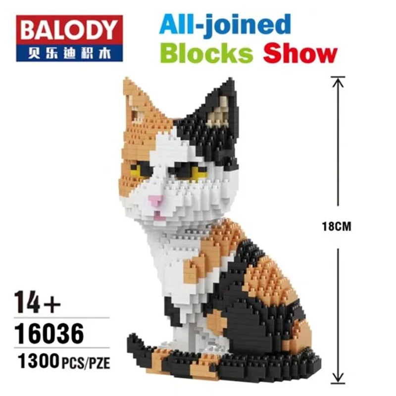 Balody Mini Blocks Cartoon Building Bricks Cat Pet Assembly Toy For Children Juguetes Animal Model Kids Gift Girls Present 16036