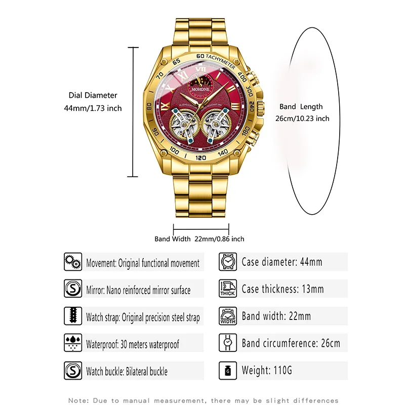 BINBOND Luxury Men Quartz Watches Fashion Concept Decorative Dial Casual Military Sports Wristwatch Waterproof Men's Clock - Image 4