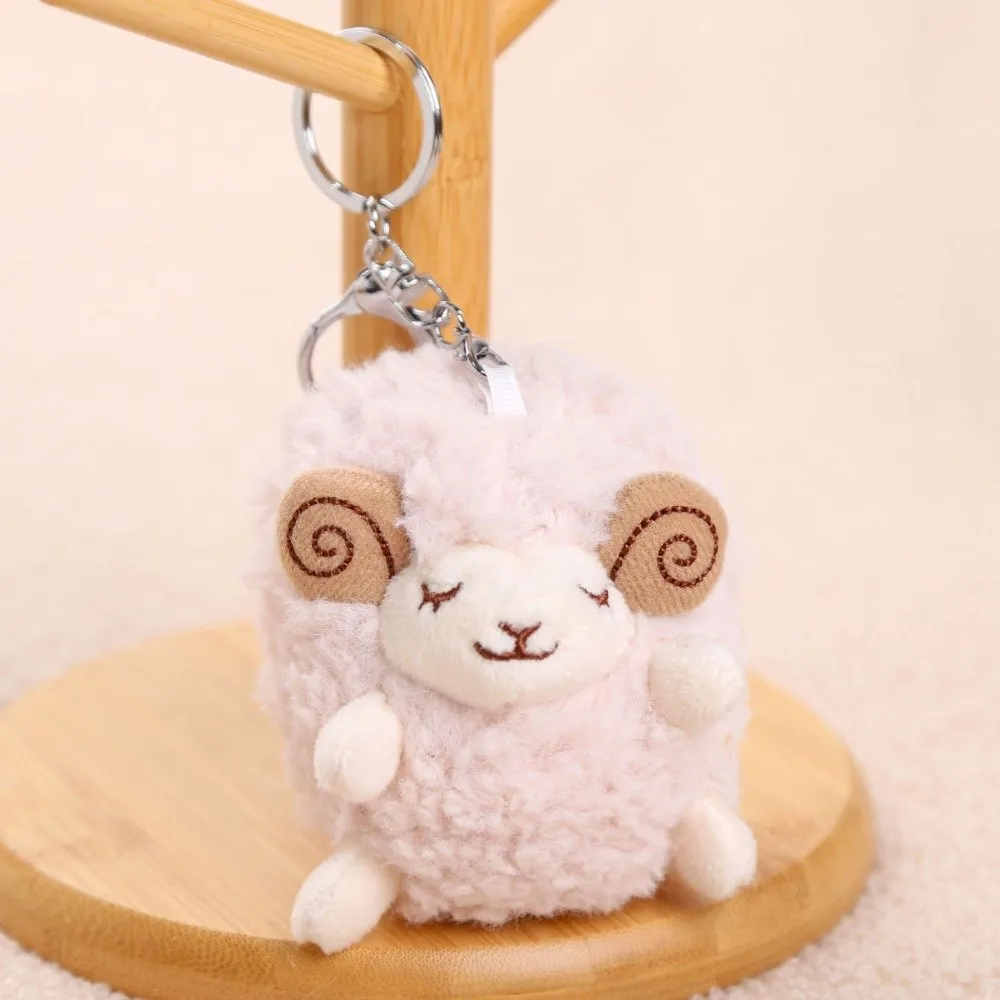 Mini Size Plush Sheep Pendant Soft Fluffy Texture Stuffed Plush Material Mini Sheep Plush Doll Keychain Attachment