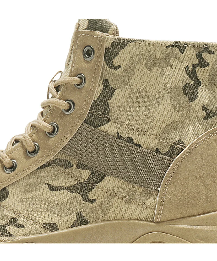 Herren Camouflage High-Top Kampfstiefel 3 Farben Atmungsaktive Outdoor-Wanderschuhe – Detail 3