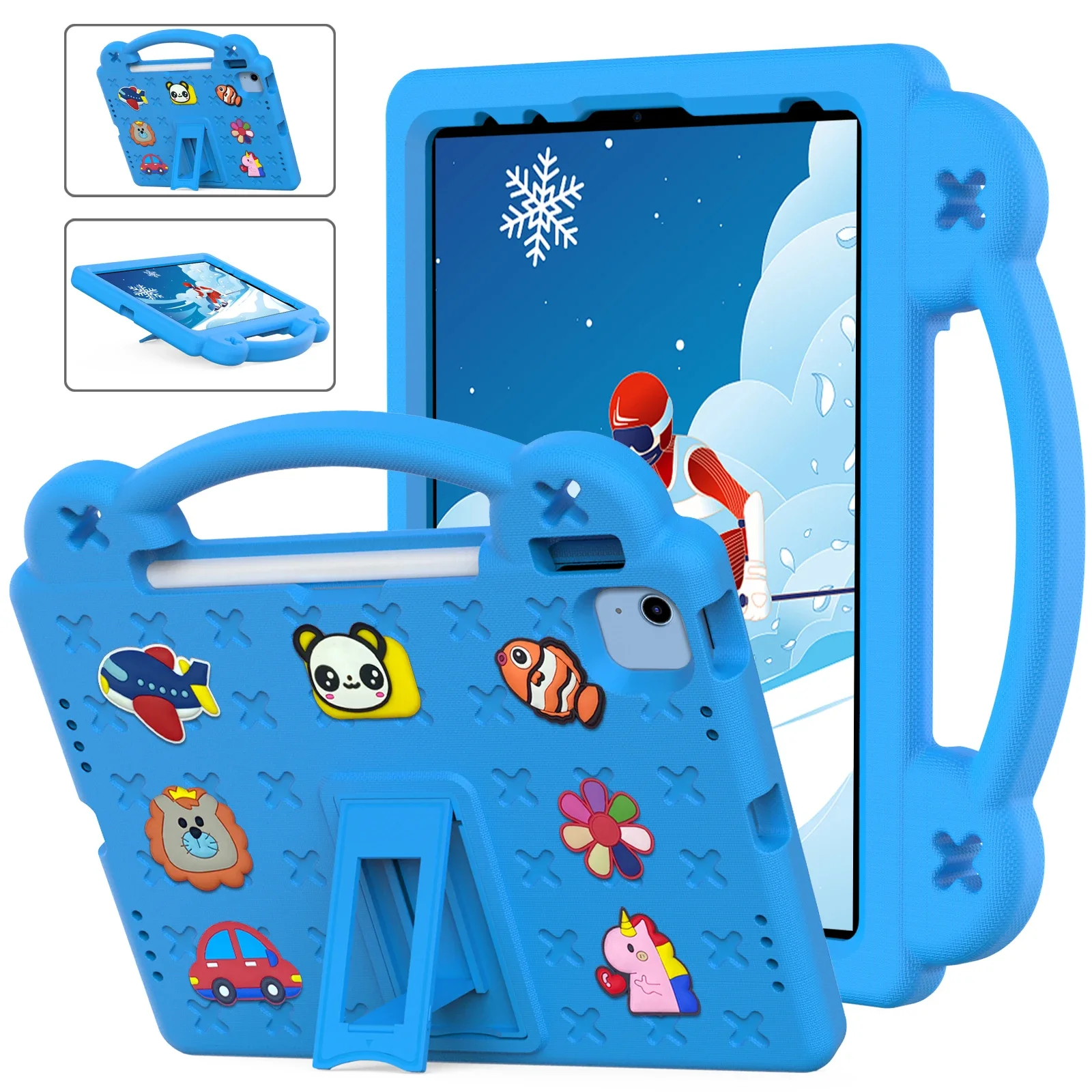 

For iPad 10 10.9 2022 10th 11 11th A16 Pro 11 Air 4 5 Case A2757 A2777 Kids EVA Tablet Shockproof Soft Cover Hand Holder Capa