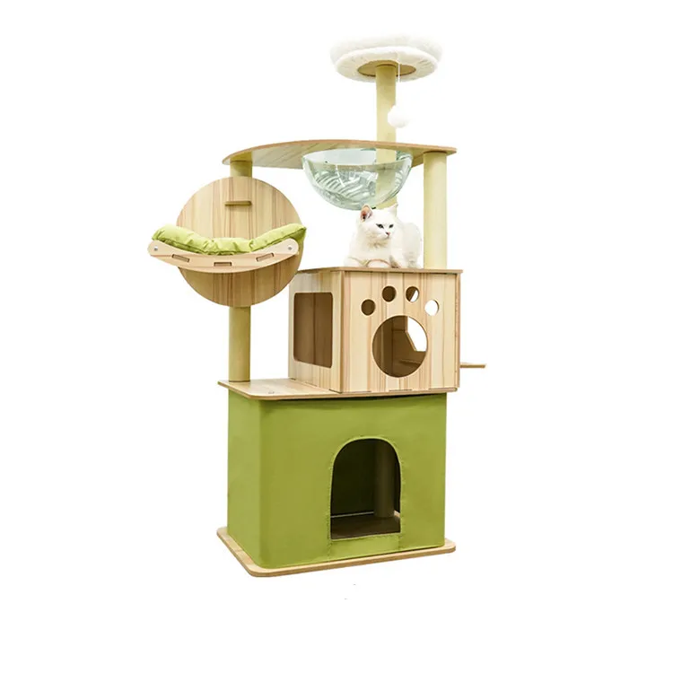 Flower Cat Scratching Post Climbing Frame Tree House Modern Luxury Tower Scratching Post Cat Trees Scratcher Wood Cat Trees